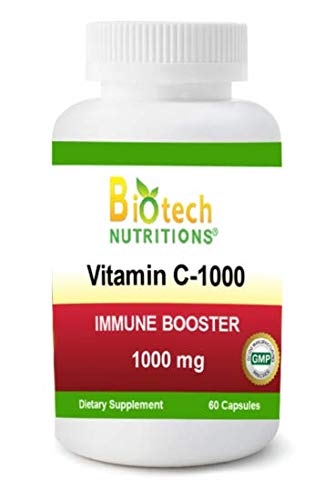 Biotech Nutritions Biotech Nutritions Vitamin C-1000 1000 Mg 60 Vegetable Capsules, 60 Count