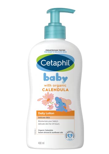 Cetaphil Baby Daily Lotion with Organic Calendula |Vitamin E | Sweet Almond & Sunflower Oils |13.5 Fl. Oz