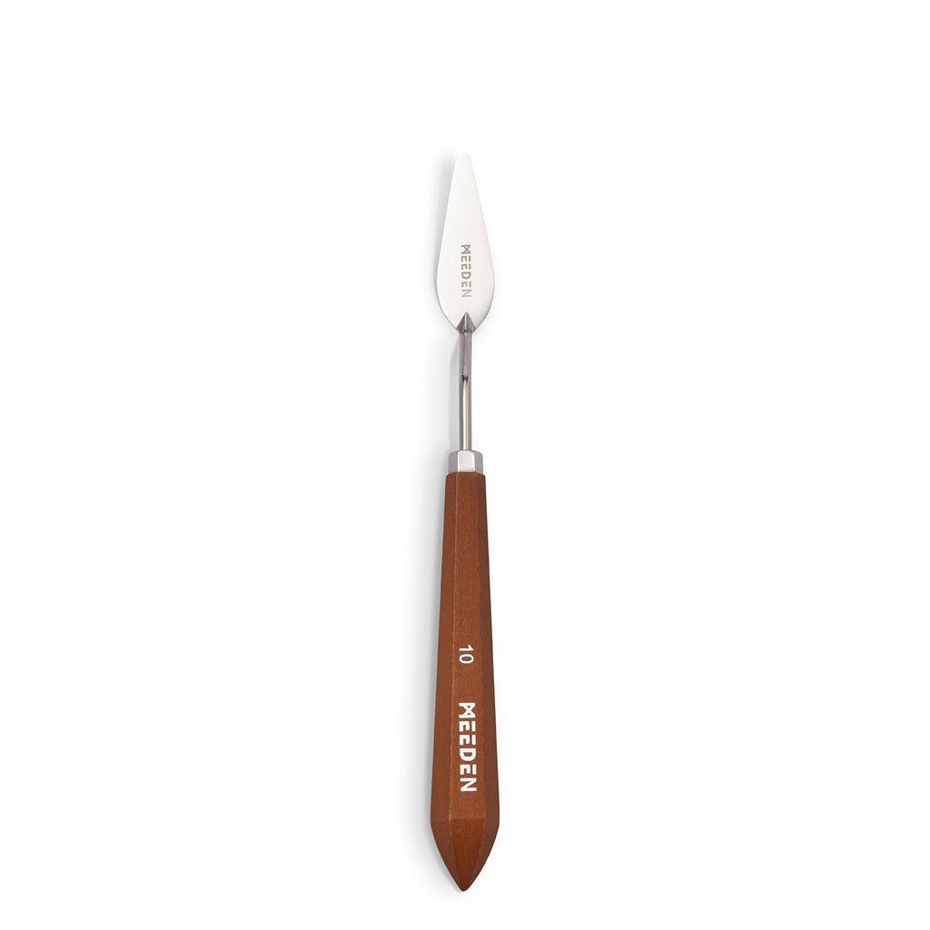 MEEDEN Artist Stainless Steel Palette Knife: 8.78" Flexible Art Spatula Pallet Painting Knife with Wood Handle for Studio, Wall Art, Home Décor, #10