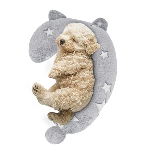 Dog Calming Pillow, Glow in The Dark Dog Put Head on, Soft Question Mark Pillows for Dogs, Kids, Adults, Washable Dog Bed Pillow, Cozy Dog Body Pillow Gifts (M Glow Gray)