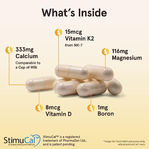 Jarrow Formulas BoneUp Three Per Day For Bone Support and Skeletal Nutrition, Includes Vitamin D3, K2 (as MK-7) and 1000 mg of Calcium Per Day, 90 Capsules, 30 Day Supply