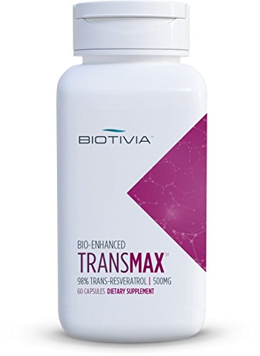 Biotivia - Transmax 1000mg 98% Trans-resveratrol + Polydatin + Piperine for Increased Bio-Availability. No Artificial Fillers or Additives. 60x500mg Vegan Capsules