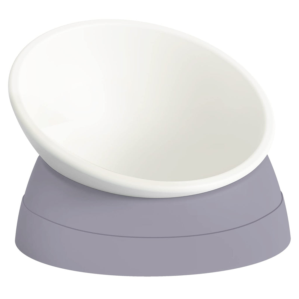 Ravitat Elevated Cat Food Bowl - Adjustable, Anti-Slip & Anti-Noise, Protects Pet's Spine, Thickened Plastic, 17 Oz