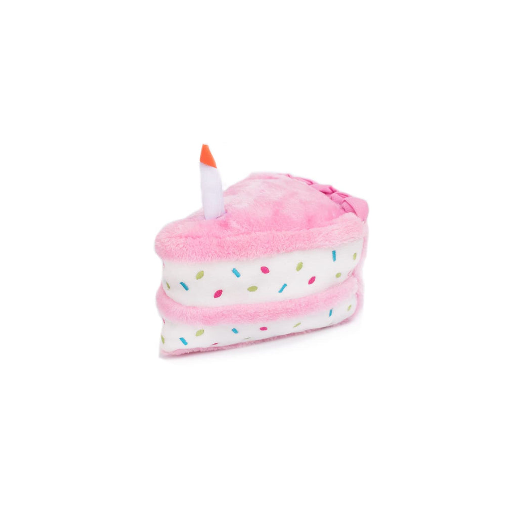 ZippyPaws Birthday Cake- Dog Squeaky Toys to Keep Them Busy, Funny Food Plush for Small, Medium, & Large Dogs, Cute Stuffed Puppy Toy, Pet Products, Gift for Dogs of All Breeds, Soft and Cuddly- Pink