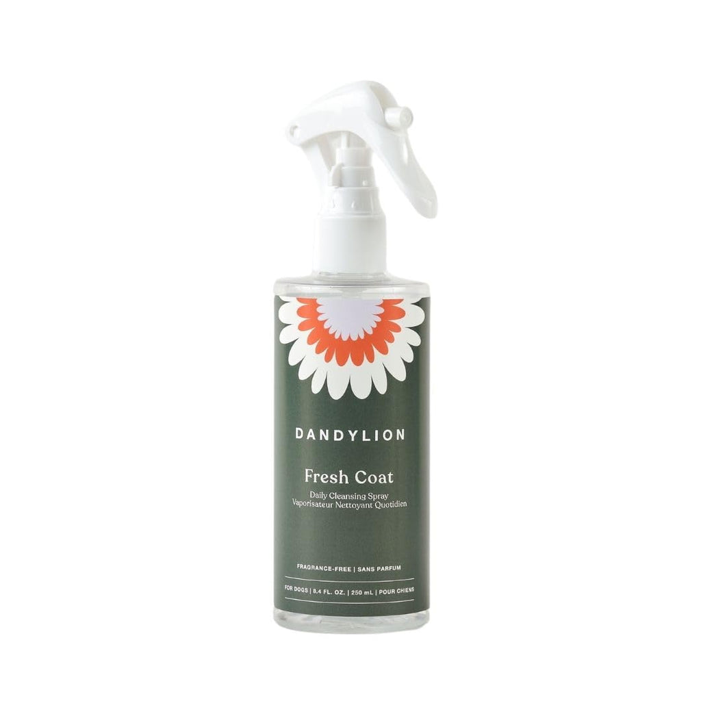 Dandylion Fresh Coat No Rinse Dog Shampoo | Waterless Daily Cleansing Spray for Clean & Fresh Coat | Gentle & Cruelty-Free Dry Shampoo for Dogs | Plant-Based, Fragrance Free & Vet Approved | 8.4 fl oz