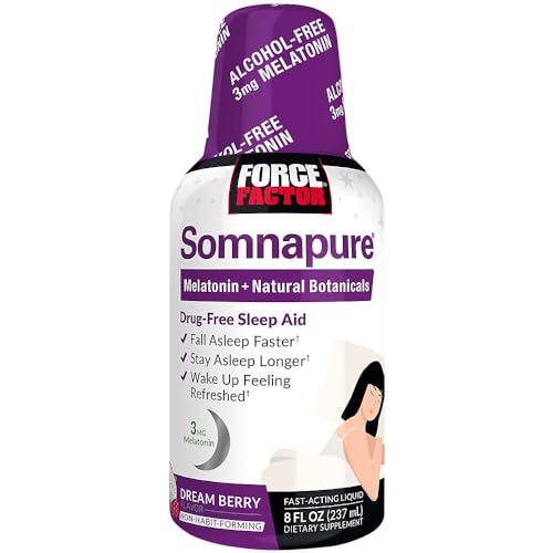 Force Factor Somnapure Liquid Melatonin 3 mg, 24 Servings 8oz