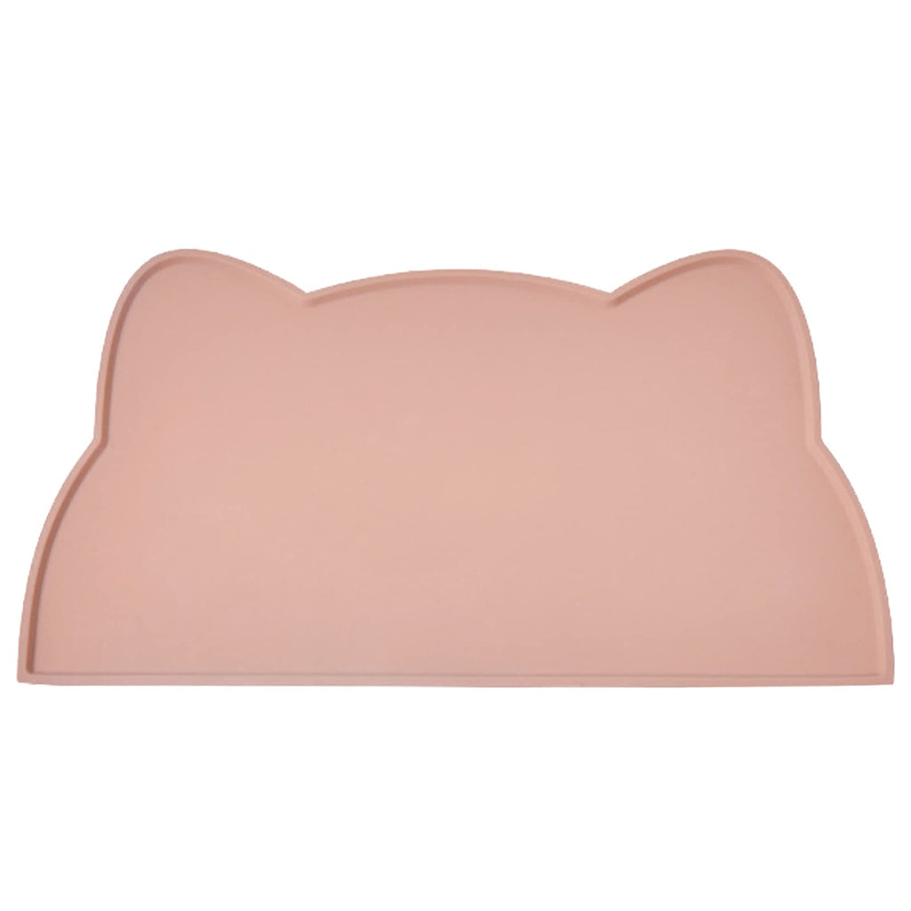 Cat Food Mat, Silicone Pet Feeding Mat for Floor Non-Slip Waterproof Dog Water Bowl Tray Cushion (17" x 10", Tea Rose)