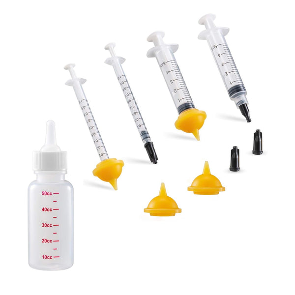 Pet Nursing Bottle Kits, Kitten Bottle Feeding Kit, with 1 Puppy Bottles for Nursing Puppy Milk, 4 Replacement Nipple, Mini Cat Feeding Bottles for Newborn Kittens, Puppies, Squirrel, Rabbits, Animal