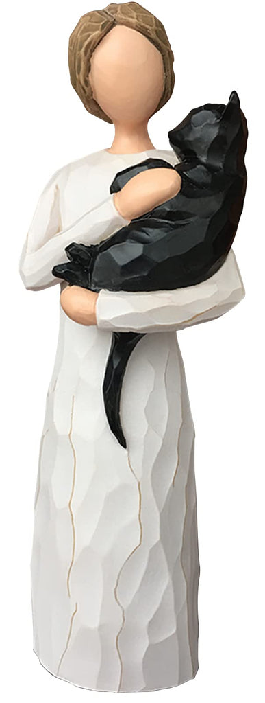 FRUMOASA Cat Memorial Gifts, Cat Loss Sympathy Gift for Cat Mom, Black Cat Bereavement Gifts, Cat Death Gifts Angel Figurine for Cat Lovers in Memory of Passed Away Cat