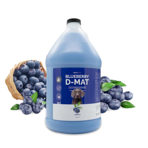 Bark2Basics Blueberry D-Mat Dog Conditioner, 1 Gallon | All Natural Ingredients, Multi-Purpose, Static Eliminating, Loosens Tough Mats and Tangles, Aids in Deshedding