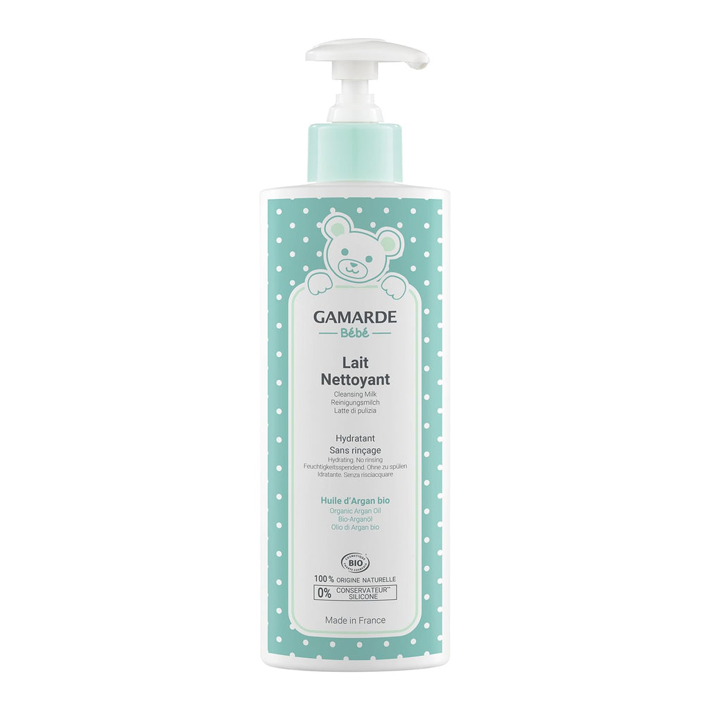 Gamarde Baby Cleansing Milk - No-Rinse Baby Bath - Soothes Redness, Discomfort, and Removes Impurities - Clean and Soft Skin - 13.52 oz Cleanser