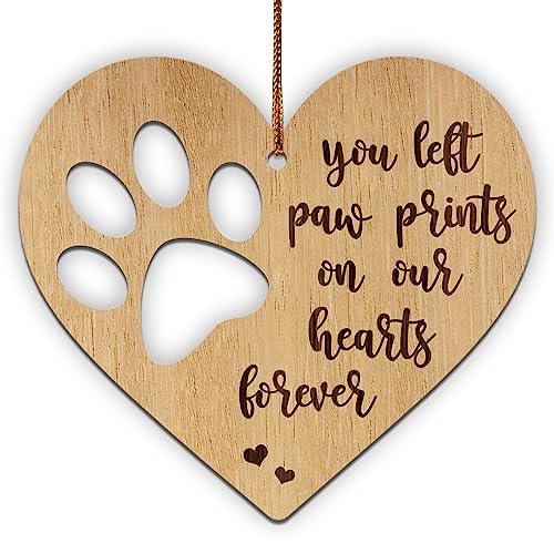 HYTURTLE Pet Memorial Gifts for Pet Loss - Dog Memorial Christmas Wooden Ornament Tree Decoration Gifts - Remembrance Gifts for Loss of Dog Cat - Sympathy Gifts - Pet Keepsake Decor 2-Sided Ornament