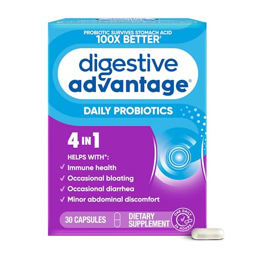 Digestive Advantage Probiotics For Digestive Health, Daily Probiotics For Women & Men, Supports Gut Health, Occasional Bloating & Diarrhea, Minor Abdominal Discomfort, & Immune Support, 30ct Capsules