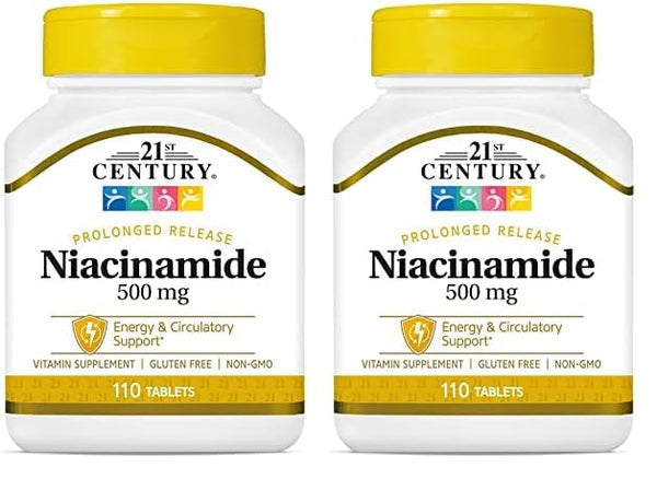 21st Century Niacinamide 500 mg Prolonged Release Tablets, 110-Count (Pack of 2)