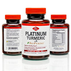 Olympian Labs Platinum Turmeric Formulated with Glucosamine, Chrondroitin, MSM & BioPerine for Maximum Joint Health 60 Capsules