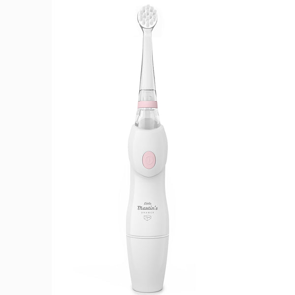 Little Martin's: Baby Electric Toothbrush - Pink - Sonic Vibration, Flashing Lights, Timer, 2 Soft Bristle Heads, Gentle Cleaning, Kids Oral Care