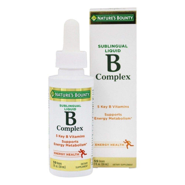 Nature's Bounty B Complex with B12 Sublingual Liquid Fast Acting Dietary Supplement, Unflavored, Gluten Free, 2 Fl Oz