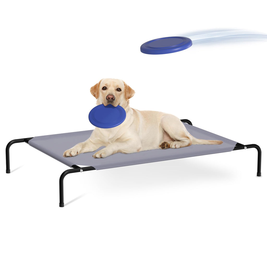 TalingMA Elevated Dog Bed - Extra Large Raised Dog Cot, Cooling & Waterproof with Mesh, Grey 50in