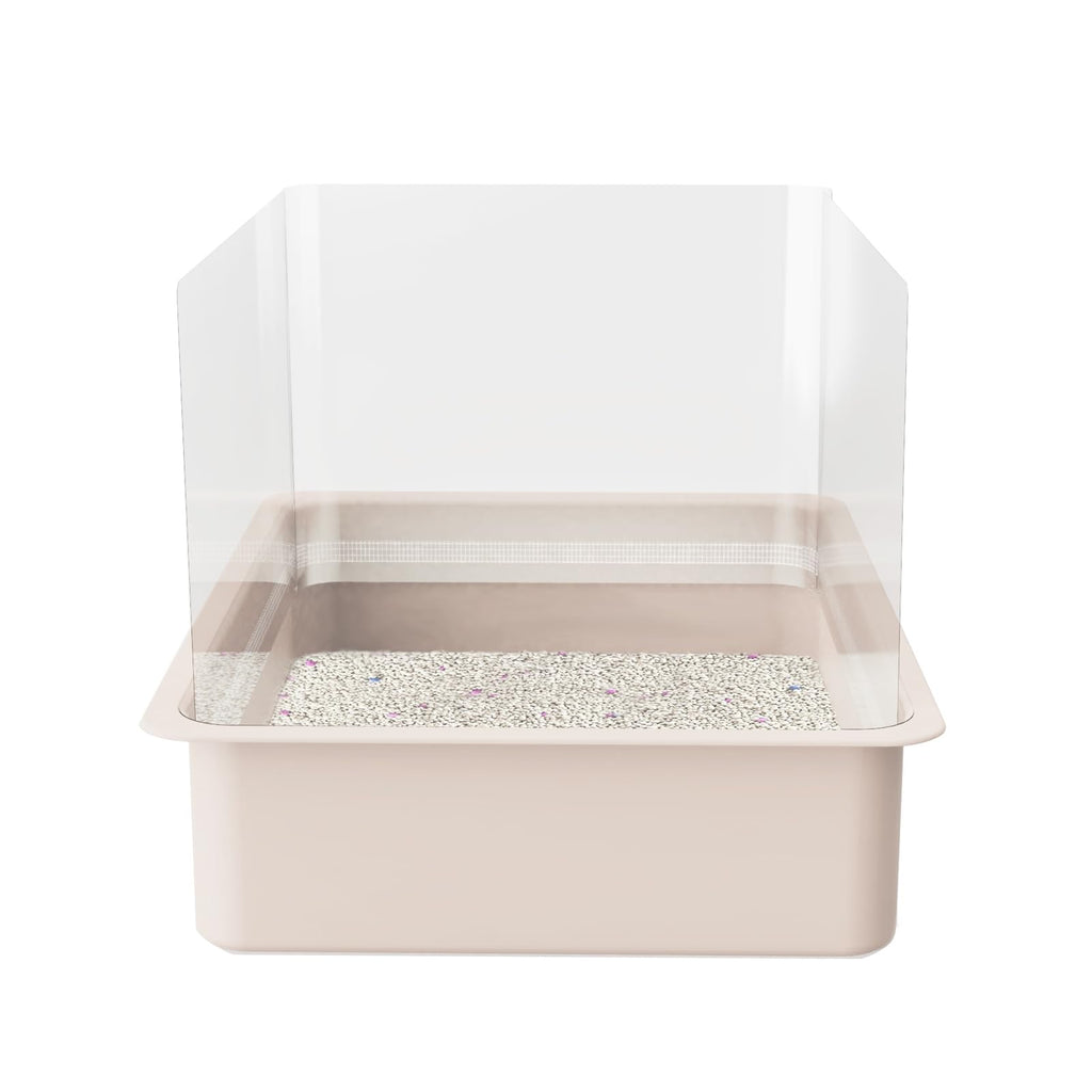 QNBCAA 3Pcs Cat Litter Box Pee Shields - Open Top Litter Box Splash Guard Privacy Screen Transparent Easy Clean 14.5 * 11.5in