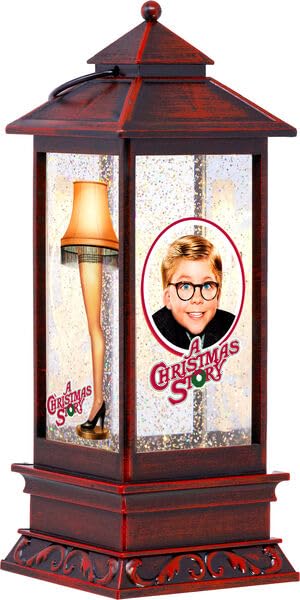 Spoontiques A Christmas Story Glitter Lantern - Leg Lamp Holiday Traditional Light Up Decoration - Indoor Seasonal Festive Decor for Centerpiece, Mantle, Tabletops at Christmas (4" x 4" x 10.5")