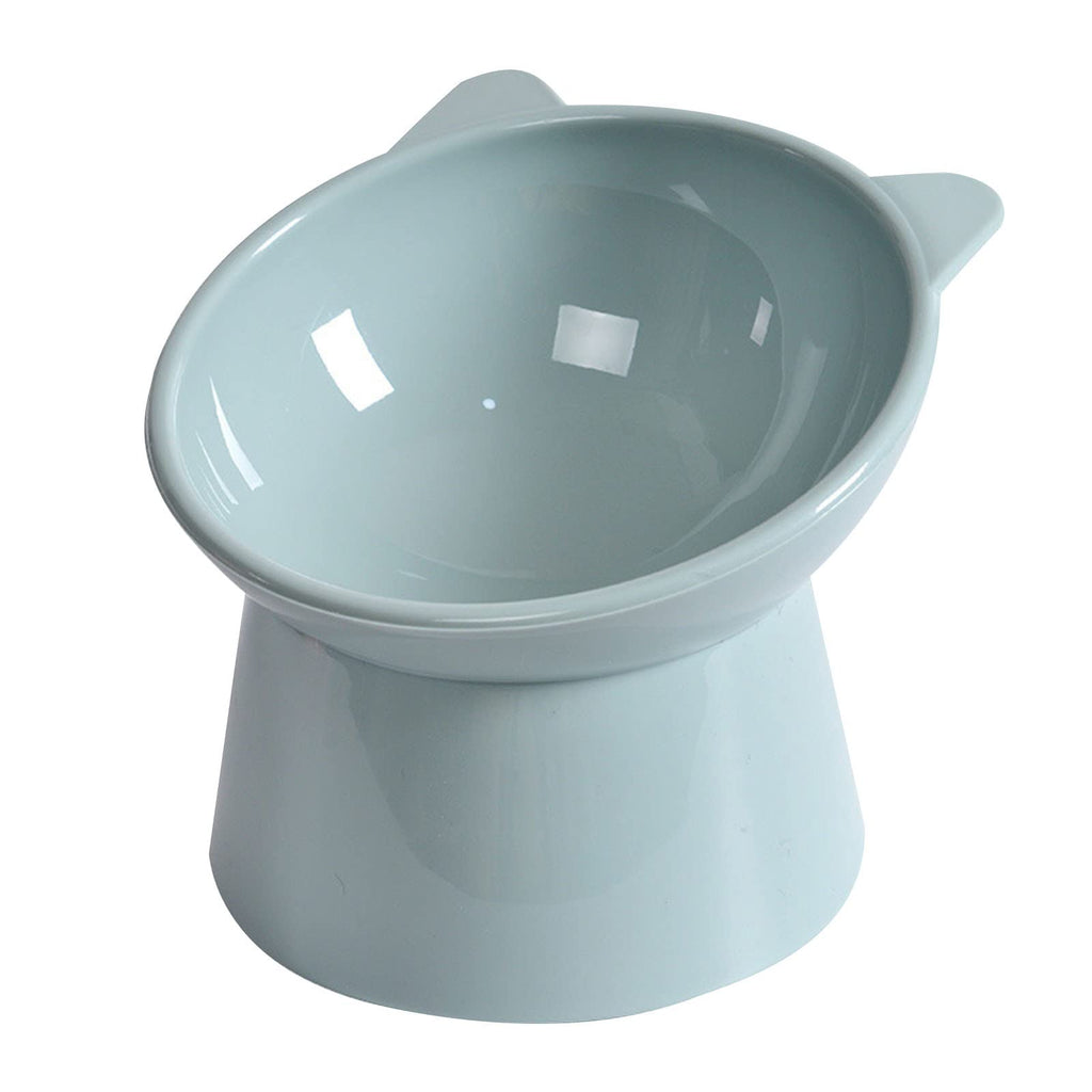NABOKIO Tilted Cat Food Bowl - Whisker Friendly, Anti Vomiting, Slanted, Cat Bowl, Blue