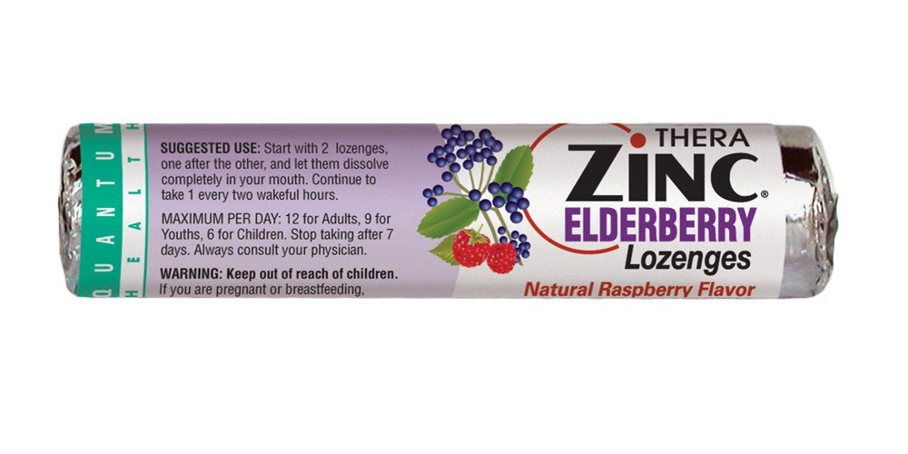 Thera Zinc Elderberry Lozenges, 14 Count (Pack of 12)