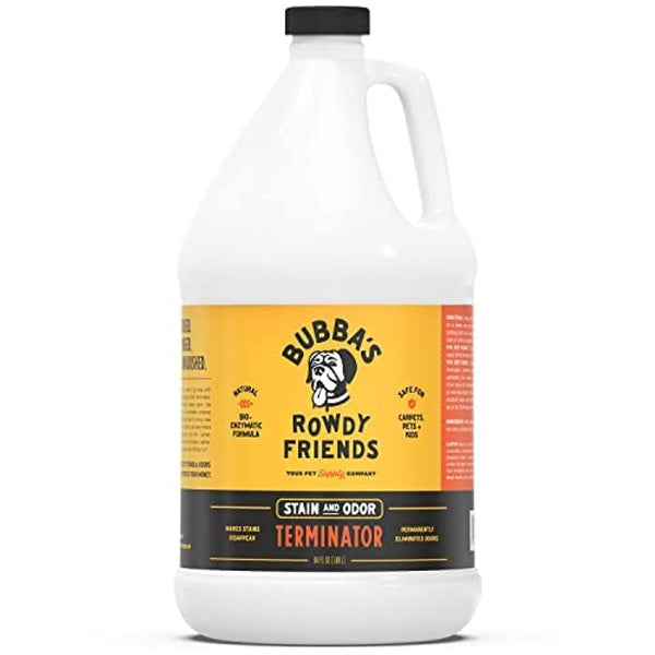 BUBBAS Super Strength Enzyme Cleaner - Pet Odor Eliminator - Carpet Stain Remover - Remove Dog & Cat Urine Odor from Mattress, Sofa, Rug, Laundry, Hardwood Floors and more. Puppy Training Supplies
