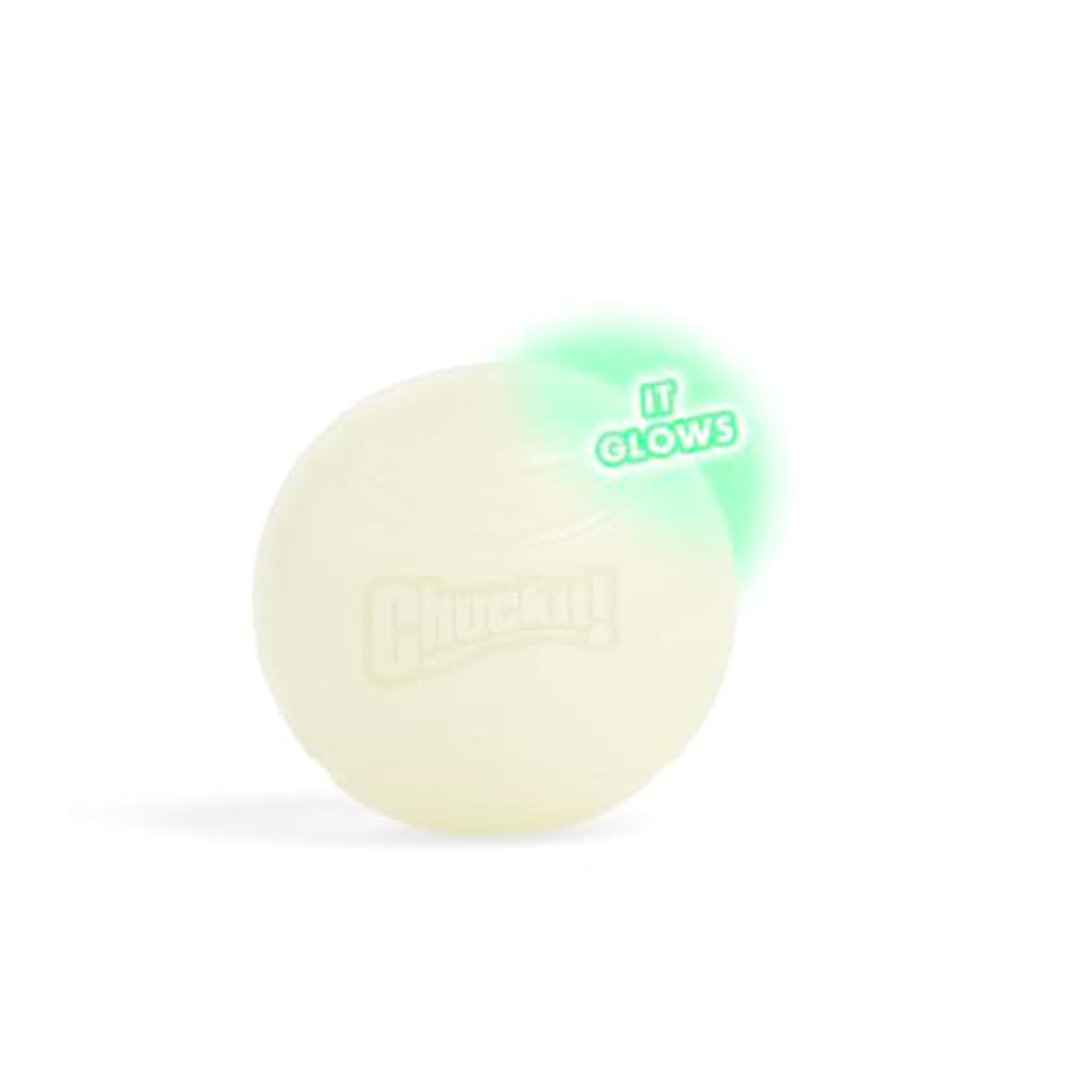 Chuckit! Glow in the Dark Bouncy Ball for Dogs, Chuckit Dog Toy, Max Glow Balls - Large, 3 Inch, Pack of 1