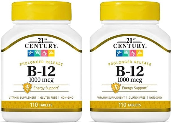 21st Century B 12 1000 mcg Prolonged Release Tablets, 110 Count (Pack of 2)