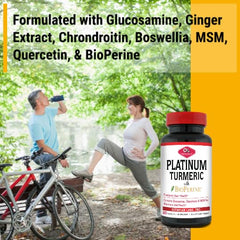 Olympian Labs Platinum Turmeric Formulated with Glucosamine, Chrondroitin, MSM & BioPerine for Maximum Joint Health 60 Capsules