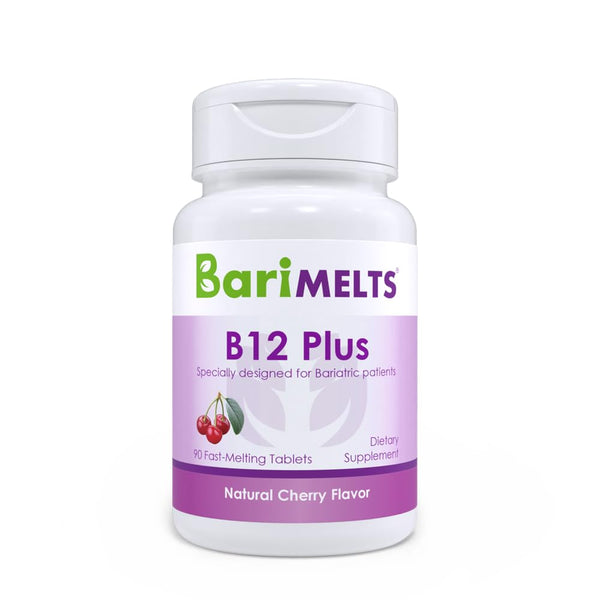 BariMelts Vitamin B12 Plus - 3 Month Supply (90 Fast-Dissolving Tablets) - Post-Op Bariatric Vitamins with Methylcobalamin B12, Vitamin B6, Methylated Folate, and Biotin