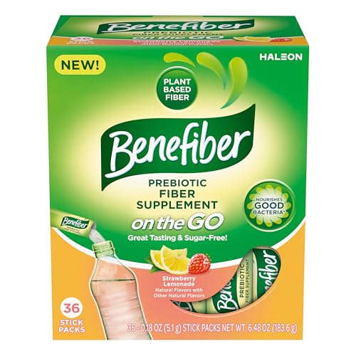 Benefiber Fiber Supplement, Strawberry Lemonade, On The Go Stick Packs, 36 Count