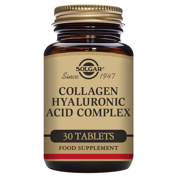Solgar Collagen Hyaluronic Acid Complex, 30 Tablets - Hydrolyzed Collagen Type 2 - Helps with Fine Lines & Wrinkles - Boosts Skin Collagen & Elasticity - Non-GMO, Gluten & Dairy Free - 30 Servings