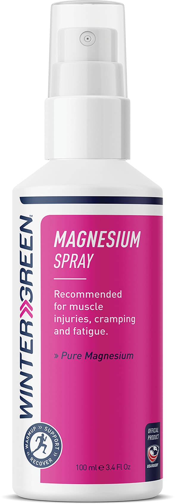 Wintergreen Magnesium Spray, Pure Magnesium, 3.4 Fl Oz (100 ml)