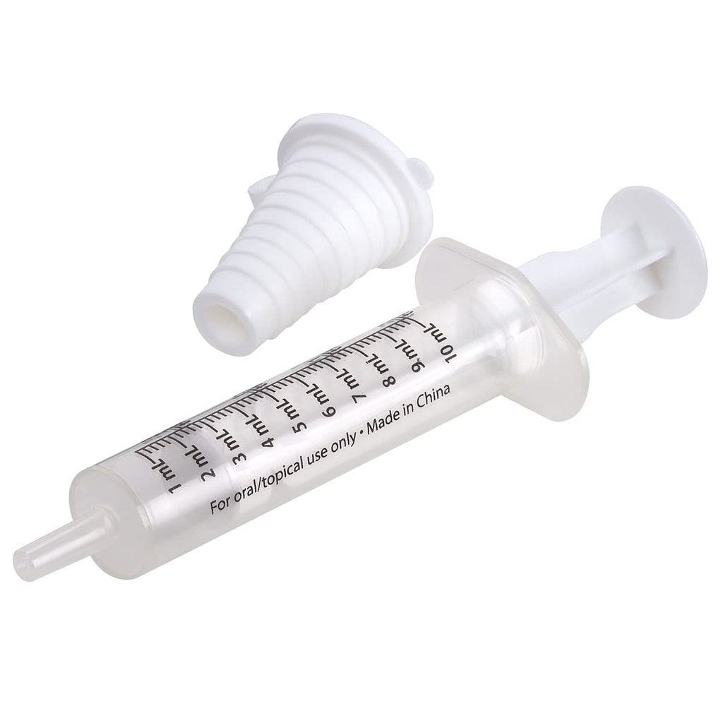 EZY DOSE Kids Baby Oral Syringe & Dispenser Calibrated for Liquid Medicine, Reduce Mess and Spills, Easy Way to Orally Administer Medication, 10 mL/2 TSP, Includes Bottle Adapter, Clear, BPA Free