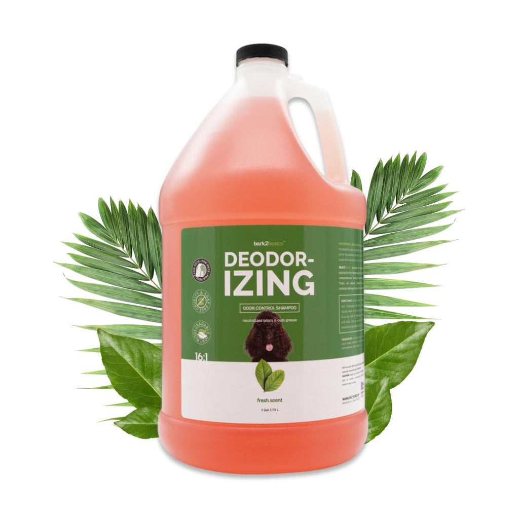 Bark2Basics Deodorizing Dog Shampoo, 1 Gallon | Powerful Odor Neutralizer Odortrol, Naturally Derived Ingredients, Eliminates Smelly Pet Odors, Powerful Deodorizing Formula, Professional Grade