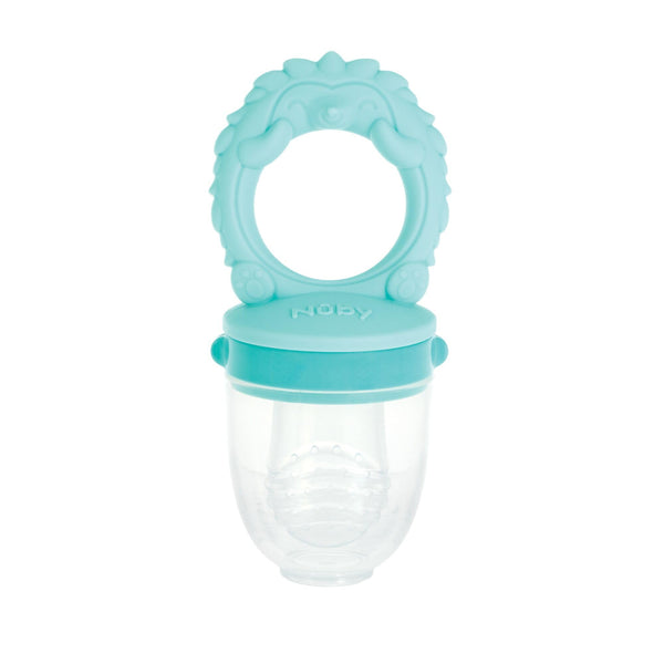 Nuby Silicone Nibbler Feeder for Kids - Soft Baby Feeding and Teething Toy - 10+ Months - Aqua Hedgehog