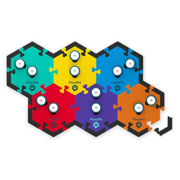 FluentPet Edge Pieces (Set of 32) - Edge Pieces for Hextiles That Hold Cat & Dog Buttons for Communication - Edge Pieces Protect Talking Buttons for Dogs Hextiles from Dirt Build-Up & Damage, Black