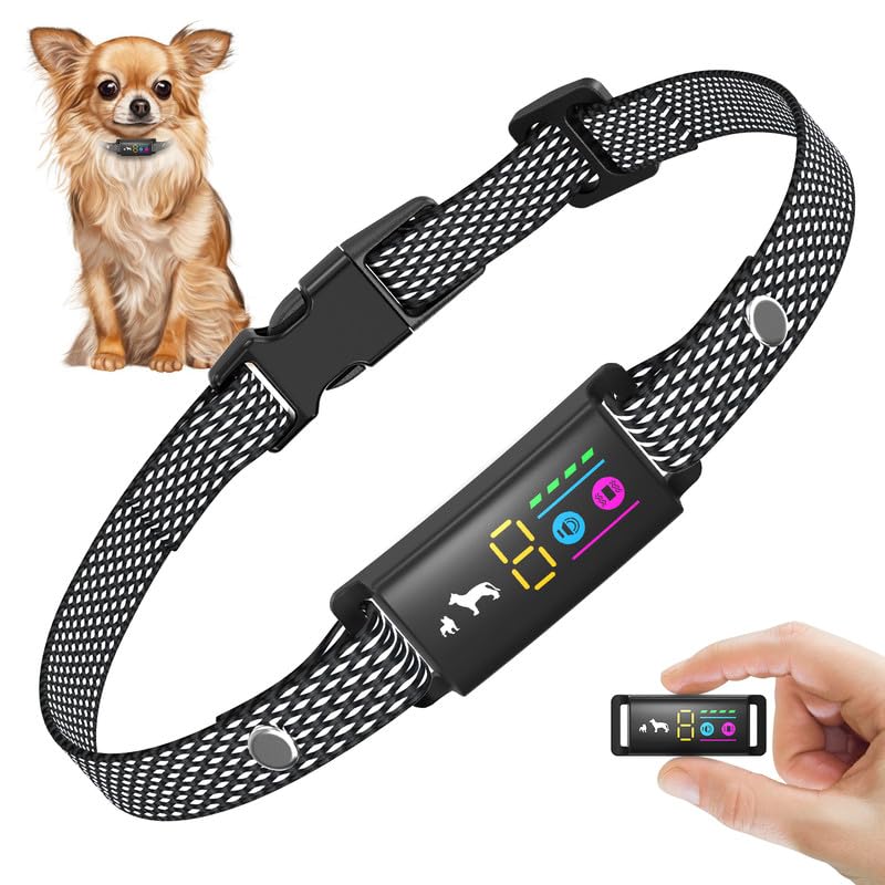 LOSLAI Anti-Bark Collar for Small Dogs, No Shock Bark Collar with Beep & Vibration Only, 1-5 Sensitivities Adjustable, Rechargeable Dog Barking Collar, IP67 Waterproof - Humane Bark Collars, Black