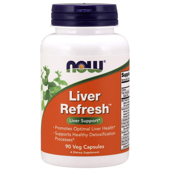 NOW Foods Supplements, Liver Refresh™ with Milk Thistle Extract and unique Herb-Enzyme blend, 90 Veg Capsules
