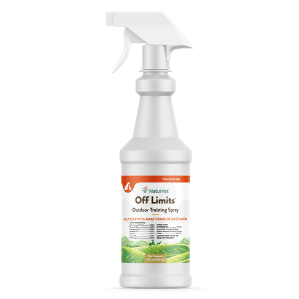NaturVet Off Limits Pet Training Spray for Dogs & Cats – Deters Pets from Outdoor Areas – Includes Herbal Extracts – Non-Staining Sprays for Training Pets – 32 Fl. Oz.