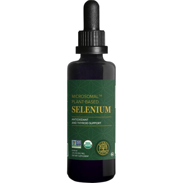 Global Healing Selenium 200mcg, Selenium Supplement with Organic Ingredients, Antioxidants for Thyroid Support and Immune Health, Non-GMO & Gluten-Free, Selenium 200 mcg for Men & Women (2 Oz)