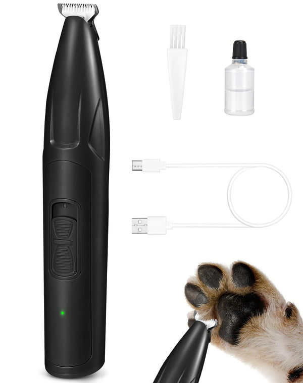 LEYOUFU Dog Clippers for Grooming, 2 Speed Low Noise Cordless Dog Paw Trimmer, Rechargeable Small Pet Hair Trimmer for Grooming, Cat Hair Clippers Shaver for Paws, Eyes, Ears, Face, Rump (Black)