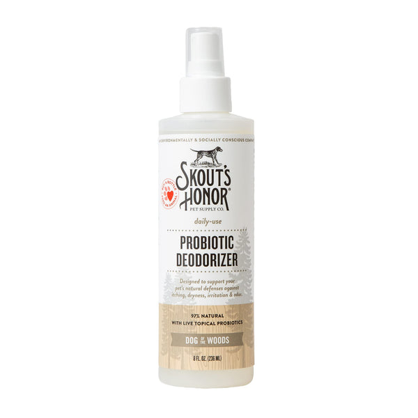 SKOUT'S HONOR Pet Deodorizer Spray- Hydrating Daily-Use with Avocado Oil & Omega-3s, Paraben & Sulfate-Free, 97% Natural, 8oz, Dog of The Woods