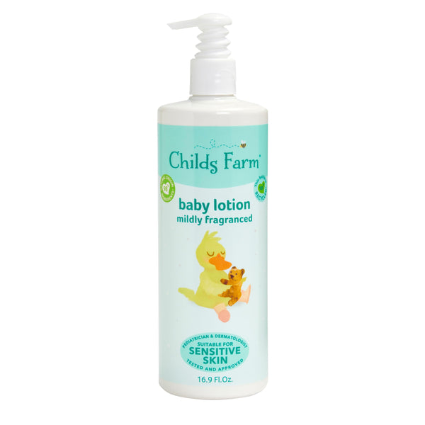 Childs Farm, Baby Lotion for Sensitive Skin, Moisturizer for Dry Skin, 16.9 oz, Lightly Fragranced, Vegan, Cruelty-Free