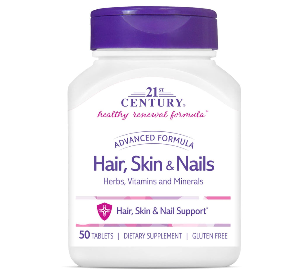 21st Century Hair, Skin and Nails Advanced Formula Caplets, 50 Count