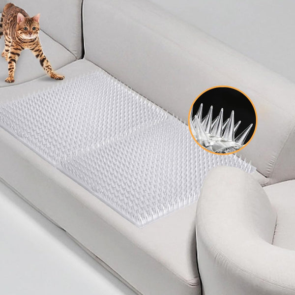 YITESHI 10 Packs Scat Mat for Cats, 13X16 inches Pet Deterrent Spikes, Indoor Outdoor Humane Cat Repellent Fence (Transparent)