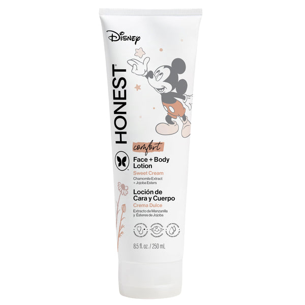 The Honest Company Moisturizing Face and Body Lotion Fast Absorbing Dermatologist Tested Hypoallergenic Disney’s Mickey Mouse Comfort Sweet Cream 8.5 fl oz