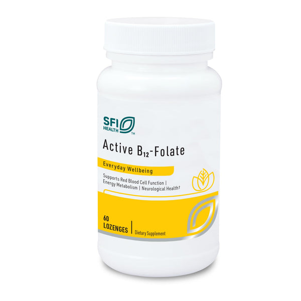 Klaire Labs SFI Health Active B12-Folate - Vitamin B12 Lozenges with Methyl Folate - Methylated B12 (B12 1000 Mcg) and Active Folate Supplement - Hypoallergenic & Tastes Great (60 Dissolvable Tablets)