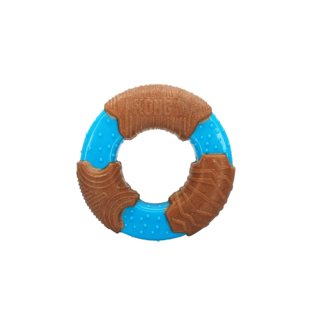 KONG CoreStrength Bamboo Ring - Dog Dental Chew Toy - Bamboo Dog Toy for Enrichment Play & Dental Care - with Raised Nubs & Texture for Teeth and Gum Cleaning - for Medium/Large Dogs